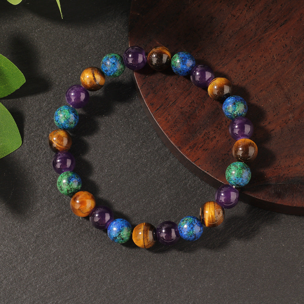 Lapis Lazuli Tiger Eye Stone Natural Stone Crystal Bracelet for Men and Women Ins Retro Style eBay Hot Selling Source