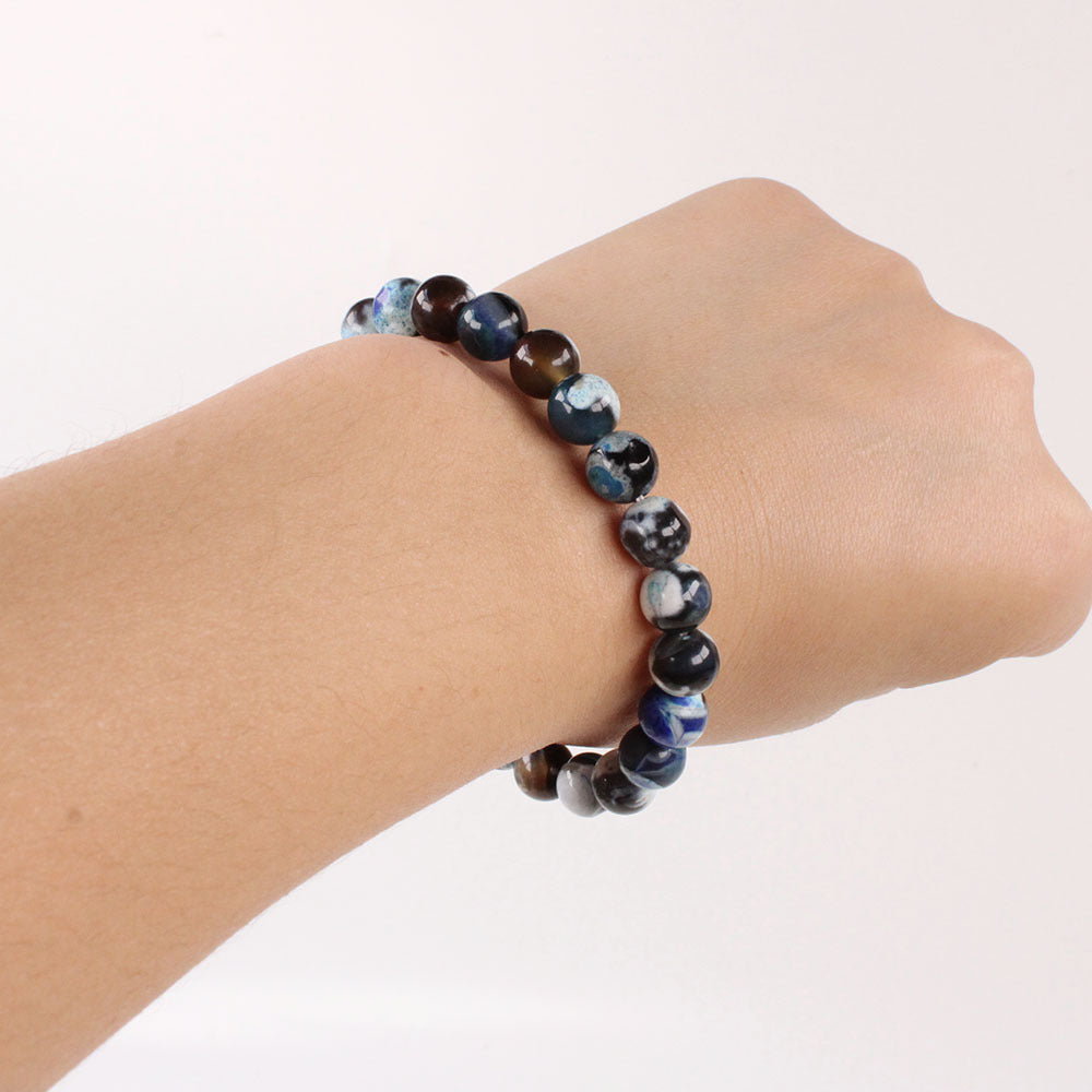 Natural Stone Bracelet Blue Agate Stone Sports Fashion Gift