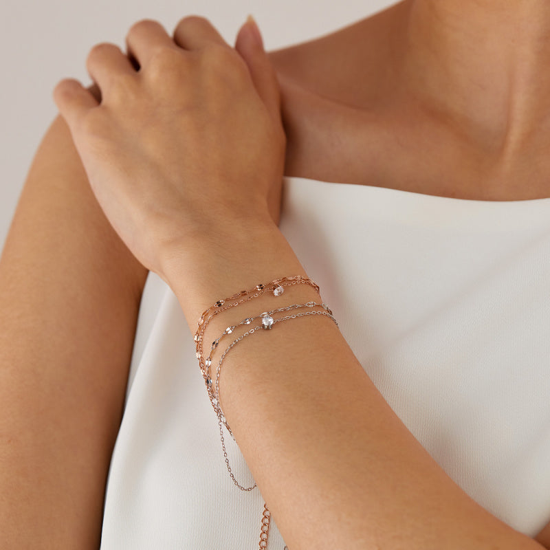 Zircon Titanium Steel Bracelet for Girls - Minimalist Dainty Hand Chain, Trendy Ins Fashion Jewelry
