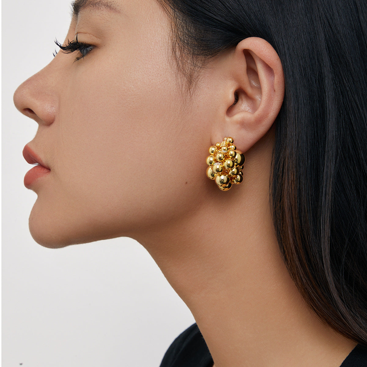 18K Gold Plated Ball Drop Earrings - Y2K Chunky Hoop Earrings for Women | Luxury Minimalist Ear Jewelry