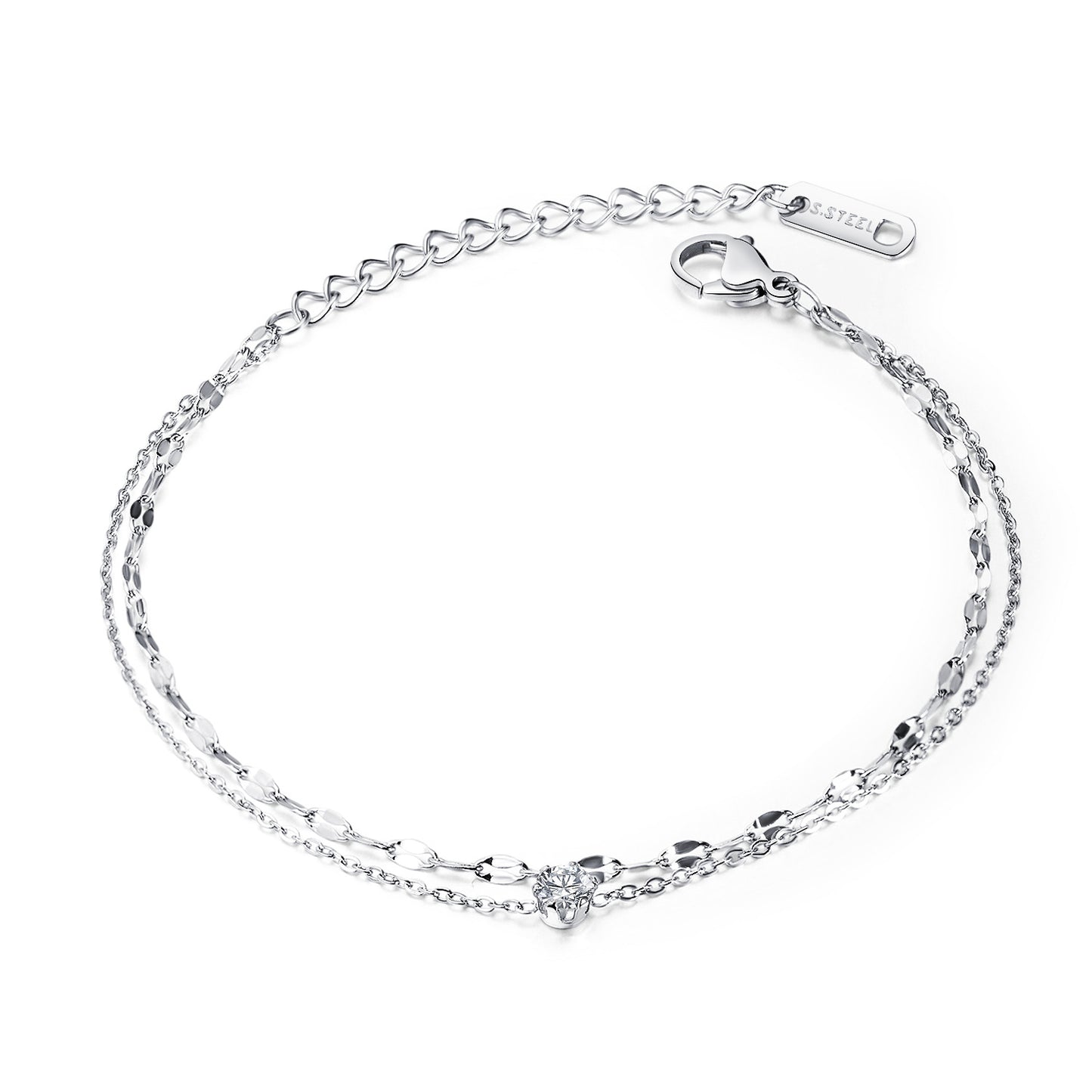 Zircon Titanium Steel Bracelet for Girls - Minimalist Dainty Hand Chain, Trendy Ins Fashion Jewelry
