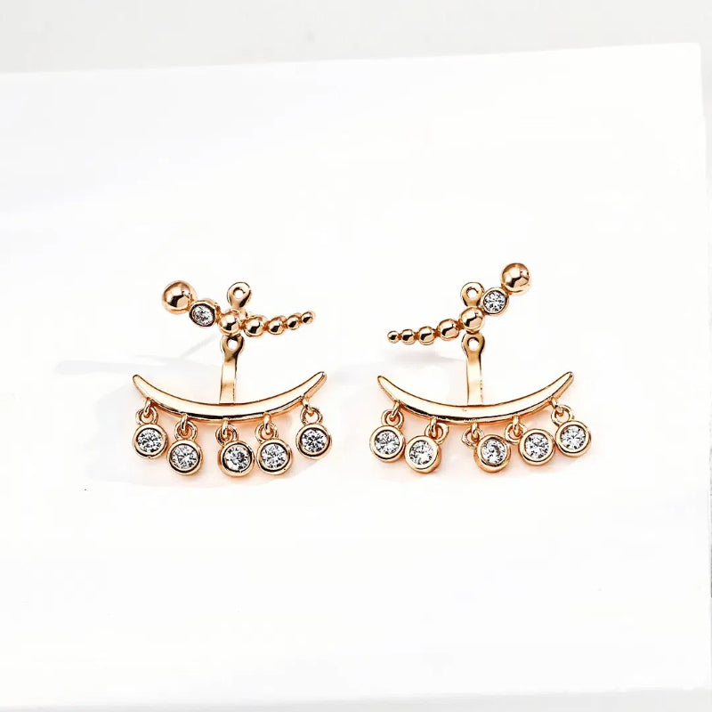 S925 Silver Earrings Retro Design Zircon Earrings