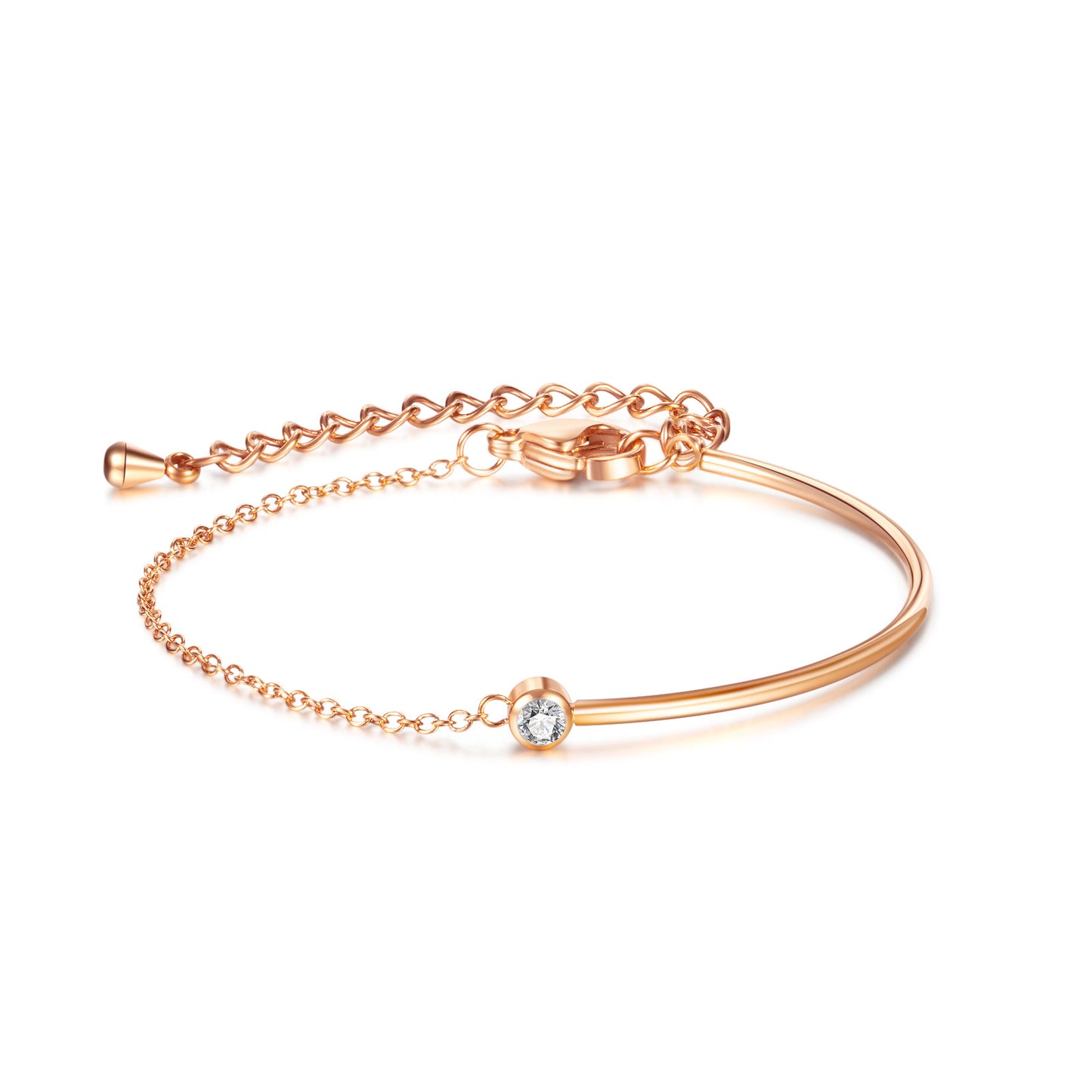 Minimalist Titanium Steel Bracelet for Women – Zirconia Dainty Hand Chain, Luxury Summer Jewelry