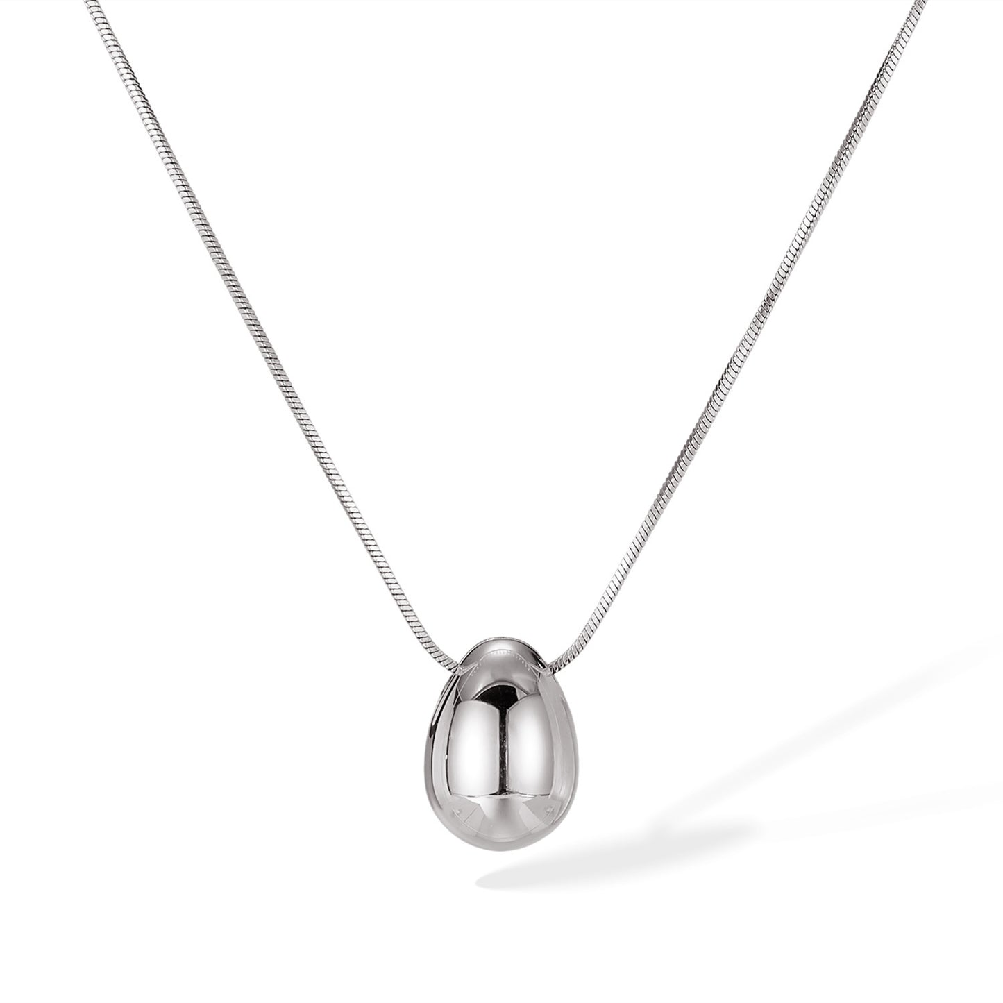 Teardrop Pendant Titanium Steel Necklace for Women - Minimalist Dainty Stainless Steel Jewelry | Trendy Versatile Layering Chain