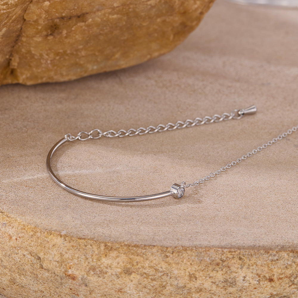 Minimalist Titanium Steel Bracelet for Women – Zirconia Dainty Hand Chain, Luxury Summer Jewelry