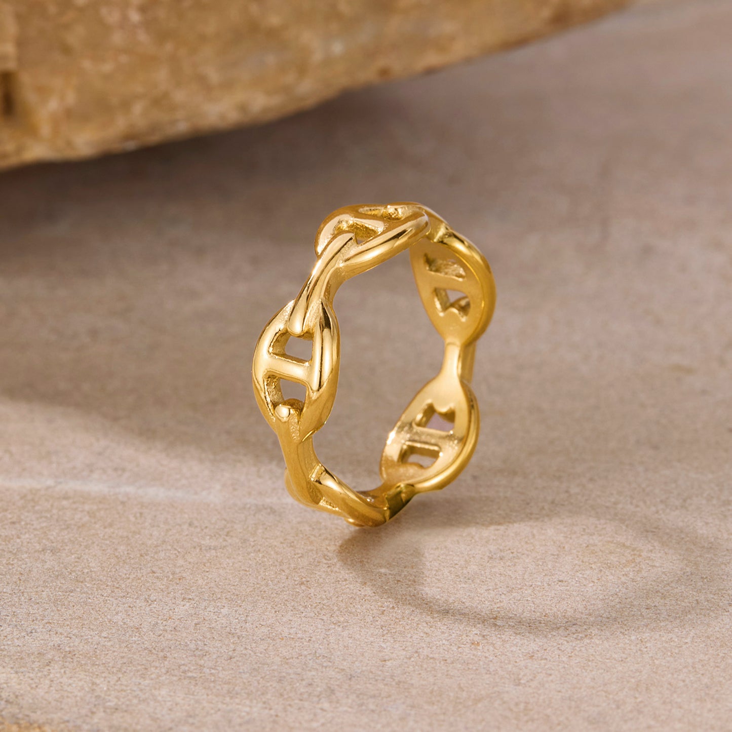 Minimalist Titanium Steel Ring for Women - Hollow Geometric Jewelry | Trendy Stackable Ring Gift