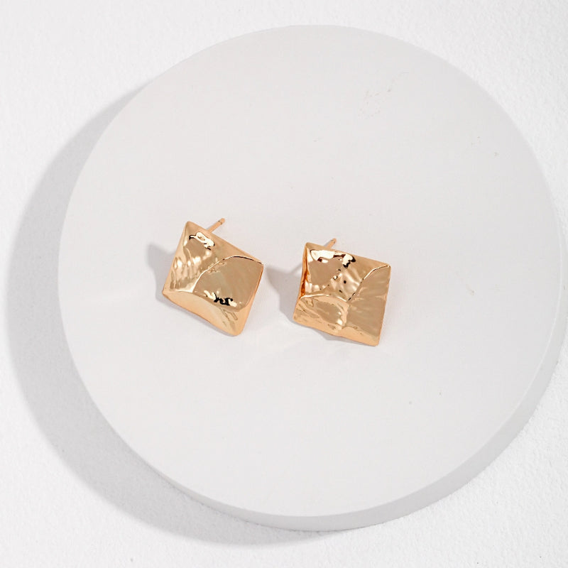 Retro Square S925 Sterling Silver Stud Earrings