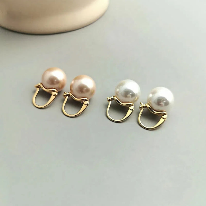 Fashion S925 Sterling Silver Earrings with Beaded Pearl Retro Design