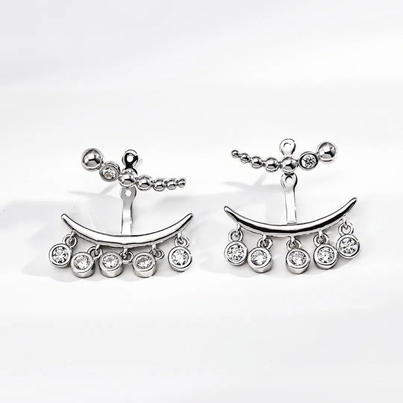 S925 Silver Earrings Retro Design Zircon Earrings