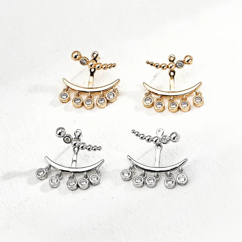 S925 Silver Earrings Retro Design Zircon Earrings