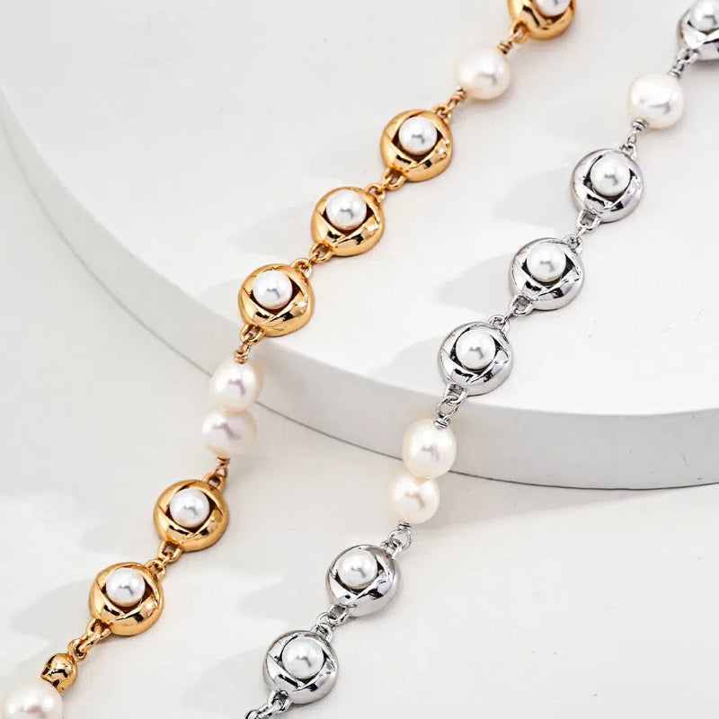 S925 Silver Fashion Natural Beaded Pearl Bracelet