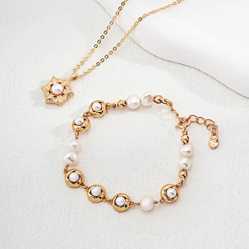 S925 Silver Fashion Natural Beaded Pearl Bracelet