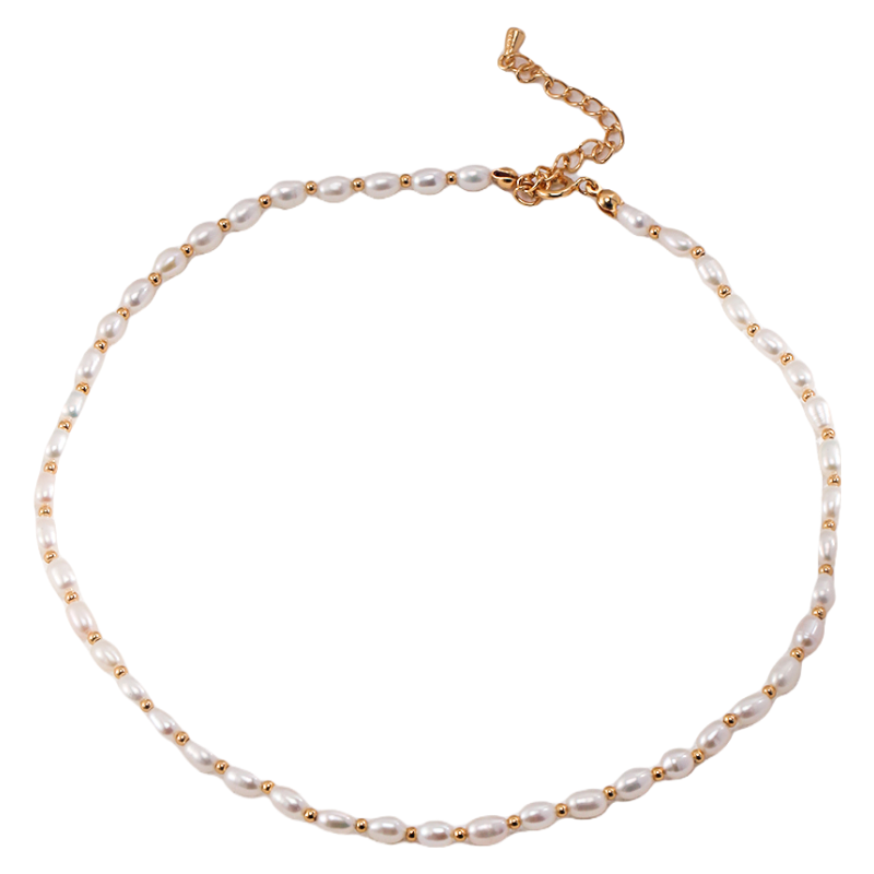 S925 Sterling Silver Irregular Natural Beaded Pearl Necklace Choker Necklace