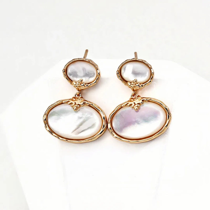 Handmade S925 Sterling Silver Earrings with Natural Shell
