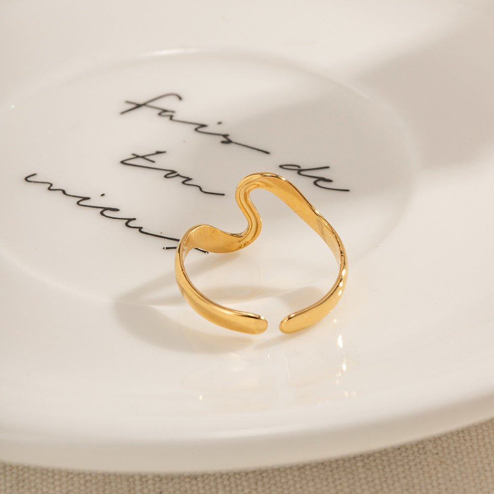 Minimalist Serpent Ring - Adjustable Titanium Steel Coil Band, Unique Geometric Shape