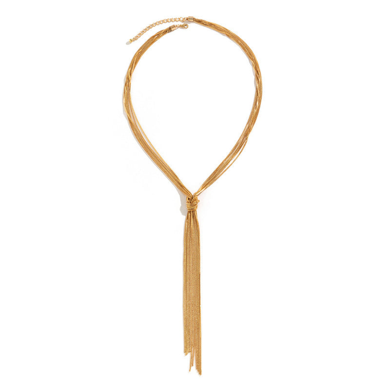 Layered Fringe Necklace for Women - Trendy Y2K Multi Chain Pendant | Boho Chic Statement Jewelry | Dainty & Edgy Gold Silver Necklace