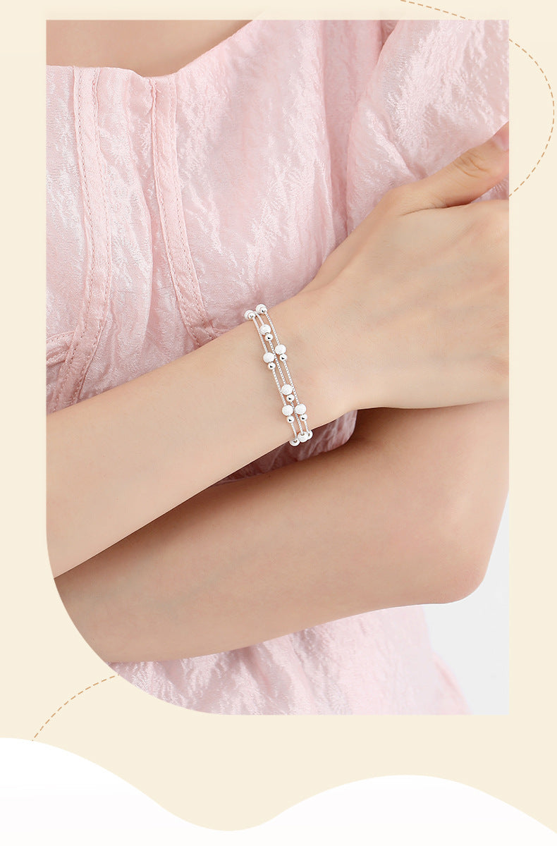 990 Pure Silver Tri-Braid Chain Bracelet | Minimalist Modern Jewelry | Zen-Inspired Dainty Gift for Women