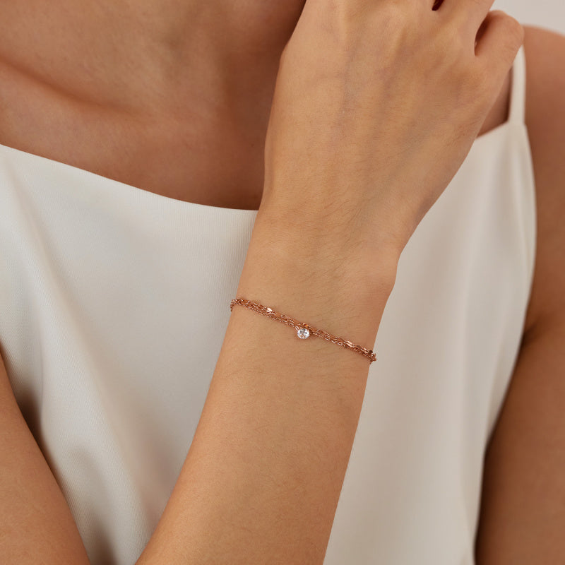 Zircon Titanium Steel Bracelet for Girls - Minimalist Dainty Hand Chain, Trendy Ins Fashion Jewelry