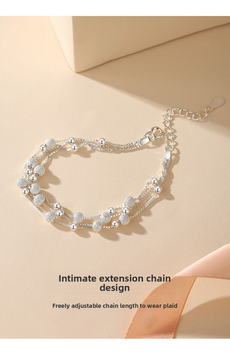 990 Pure Silver Tri-Braid Chain Bracelet | Minimalist Modern Jewelry | Zen-Inspired Dainty Gift for Women