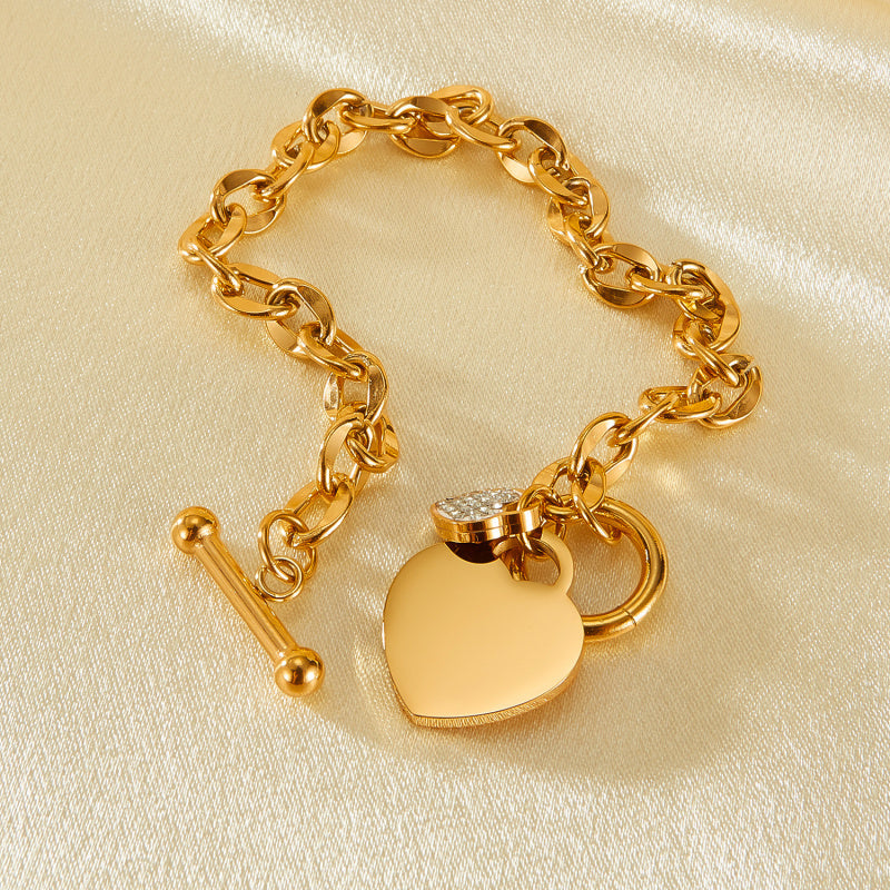 Minimalist Heart Bracelet for Women - Titanium Steel European Jewelry | Elegant Everyday Chain
