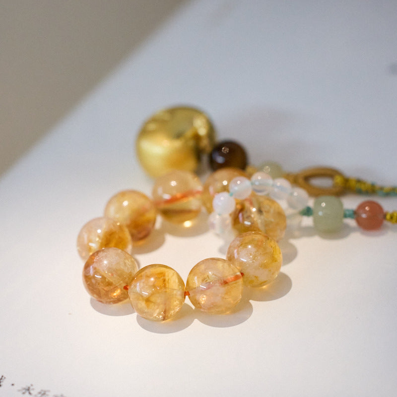 Splendid Future Multi-purpose Chinese 'Fortune Lock' Golden Aze Crystal Bag Charm