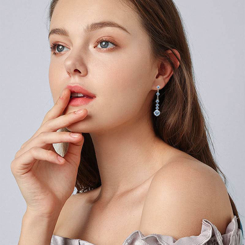 Moissanite Earrings Elegant Heavy Craft Long Tassel S925 Sterling Silver Drop Earrings