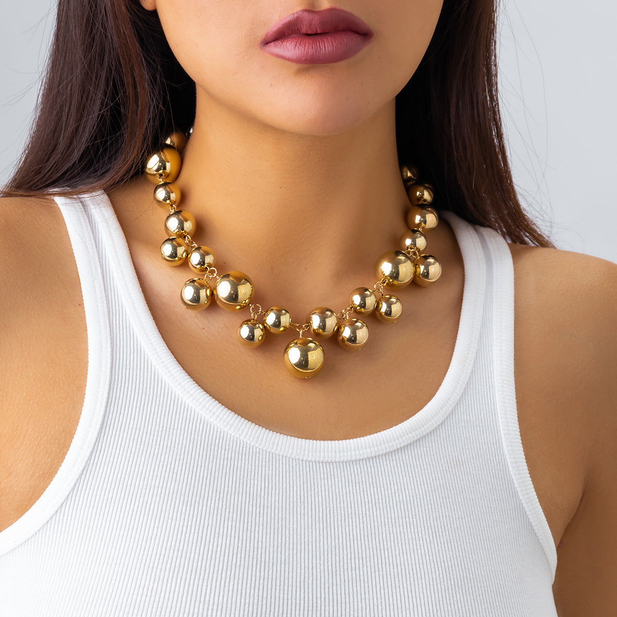Light Luxury French Retro Imitation Pearl Necklace for Women Punk Style Necklace