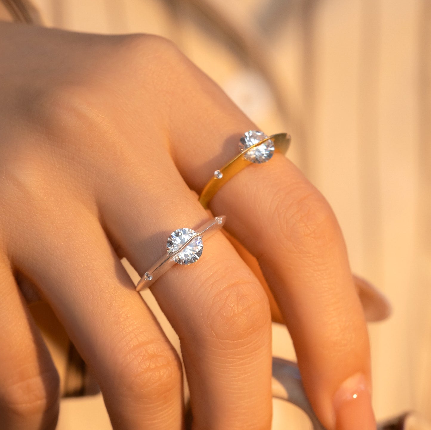 S925 Sterling Silver Matte Cosmic Star Rotatable Ring Planet Sparkling Niche Design Sivler Ring
