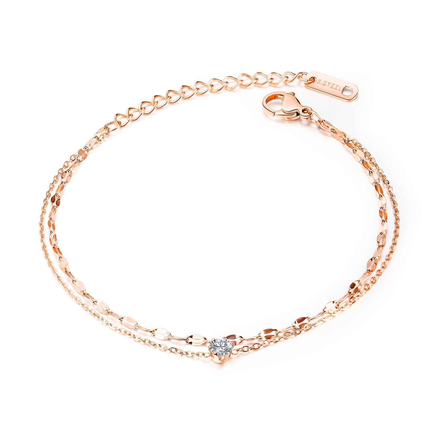 Zircon Titanium Steel Bracelet for Girls - Minimalist Dainty Hand Chain, Trendy Ins Fashion Jewelry