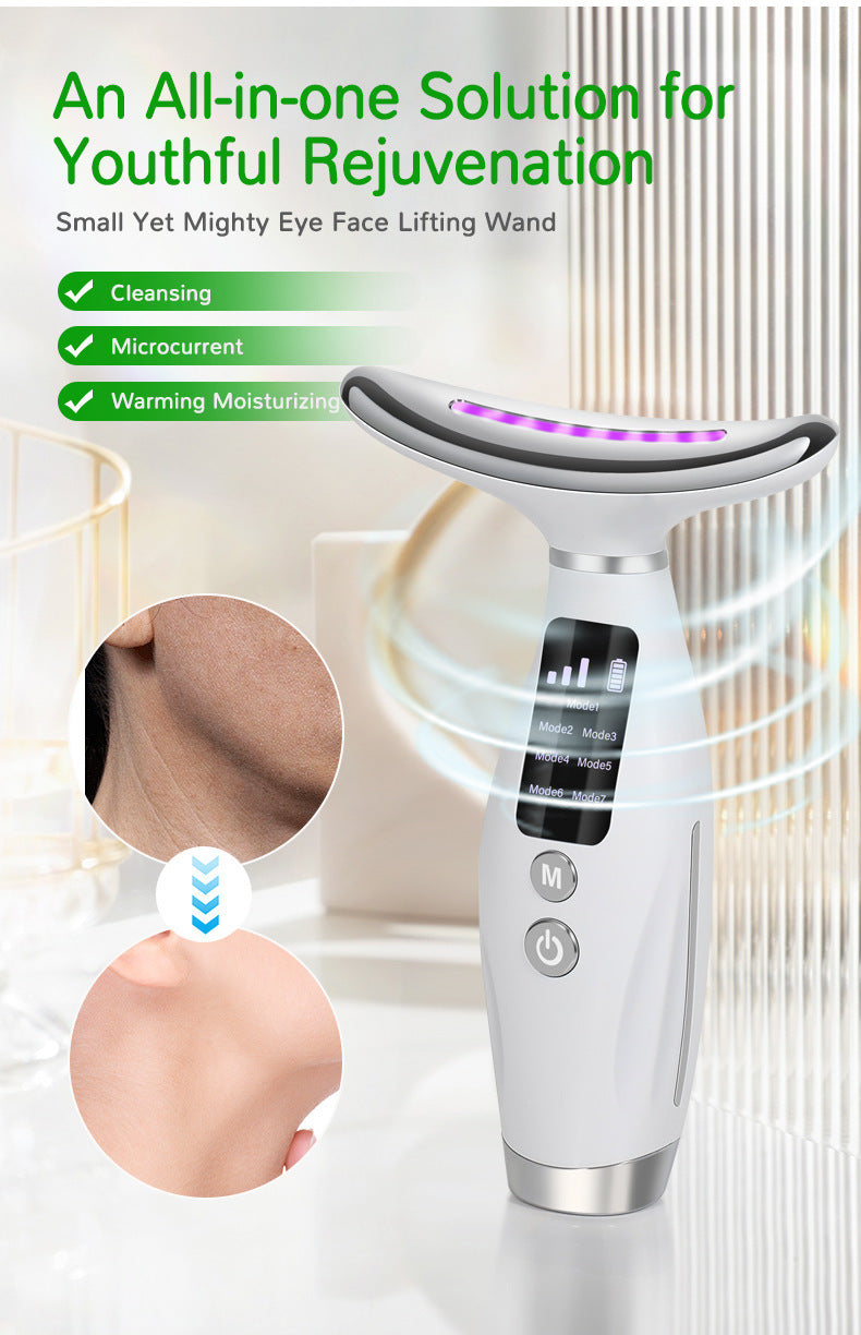 Neck Beauty Device 7 Colors Light Beauty Device Lifting Firming Face Neck Multi-Functional Massager Reducing Neck Wrinkles