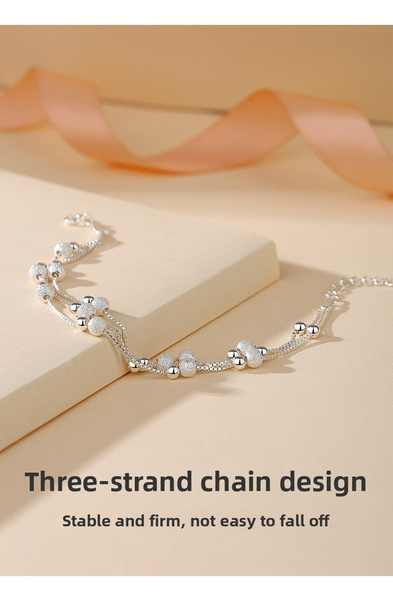 990 Pure Silver Tri-Braid Chain Bracelet | Minimalist Modern Jewelry | Zen-Inspired Dainty Gift for Women