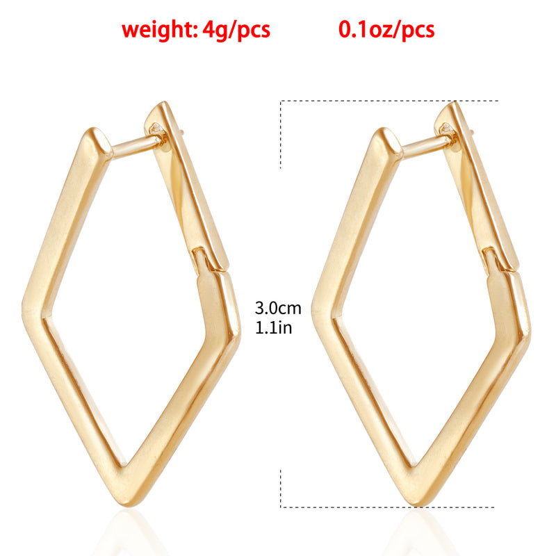 Geometric Earrings for Women Minimalist Square Studs Unique Diamond Dangle Jewelry