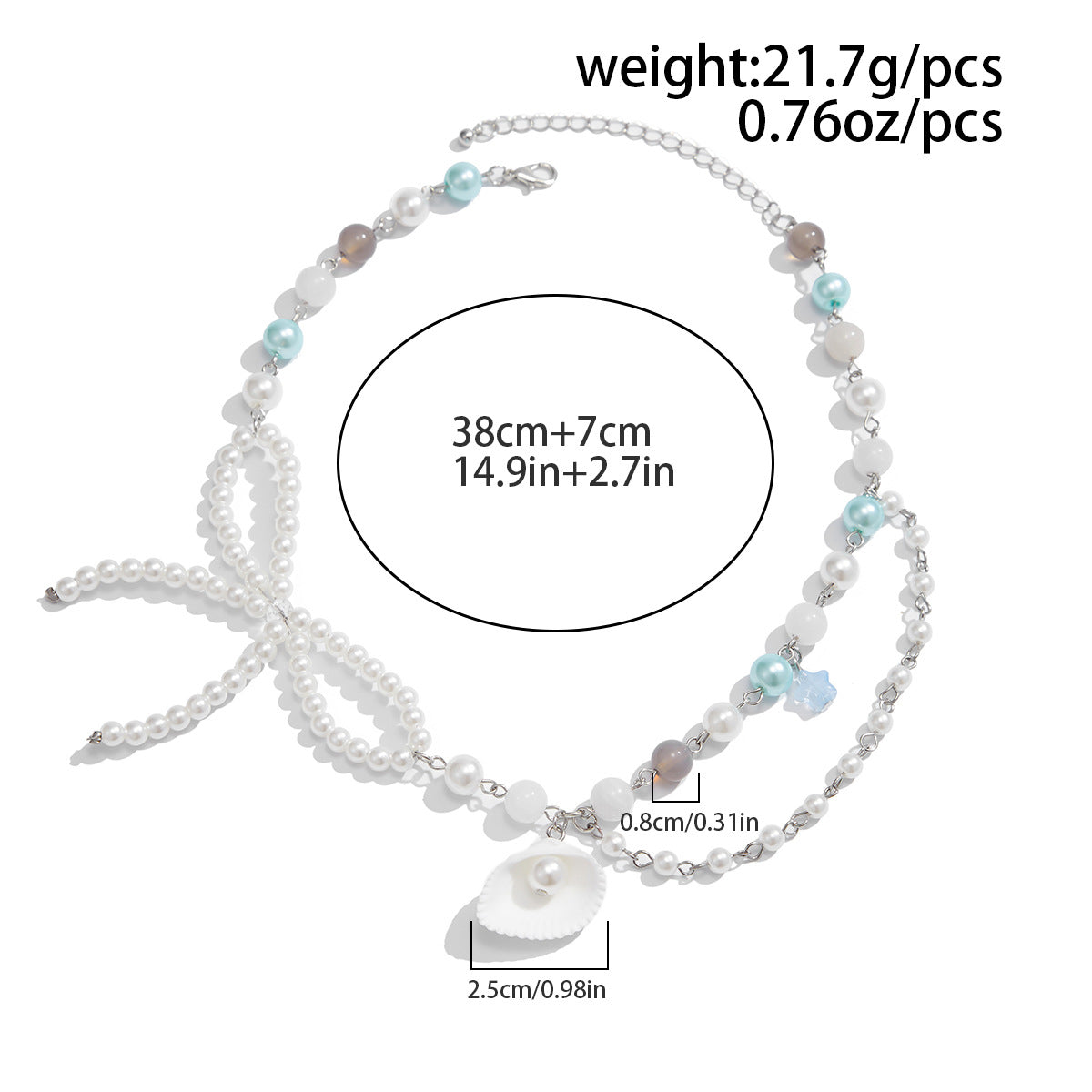 French-Inspired Pearl Beaded Necklace Dainty Layering Chain Y2K Jewelry for Women