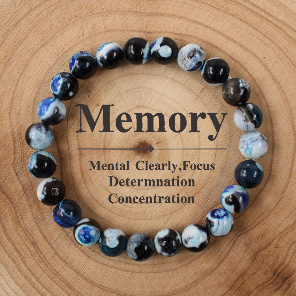 Natural Stone Bracelet Blue Agate Stone Sports Fashion Gift