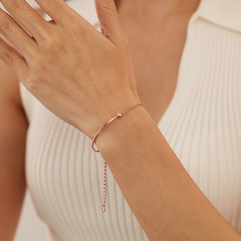 Minimalist Titanium Steel Bracelet for Women – Zirconia Dainty Hand Chain, Luxury Summer Jewelry