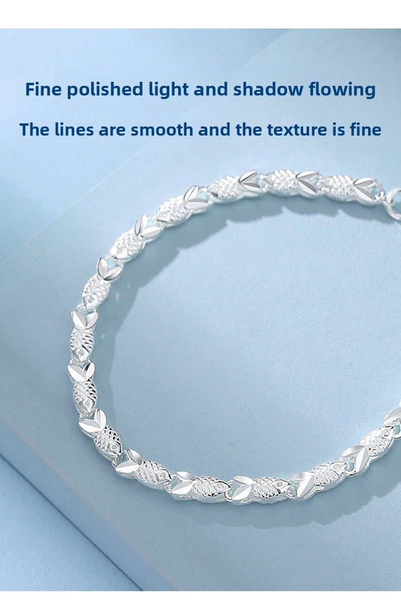 999 Pure Silver Koi Bracelet for Women | Tarnish-Resistant Gift for Her