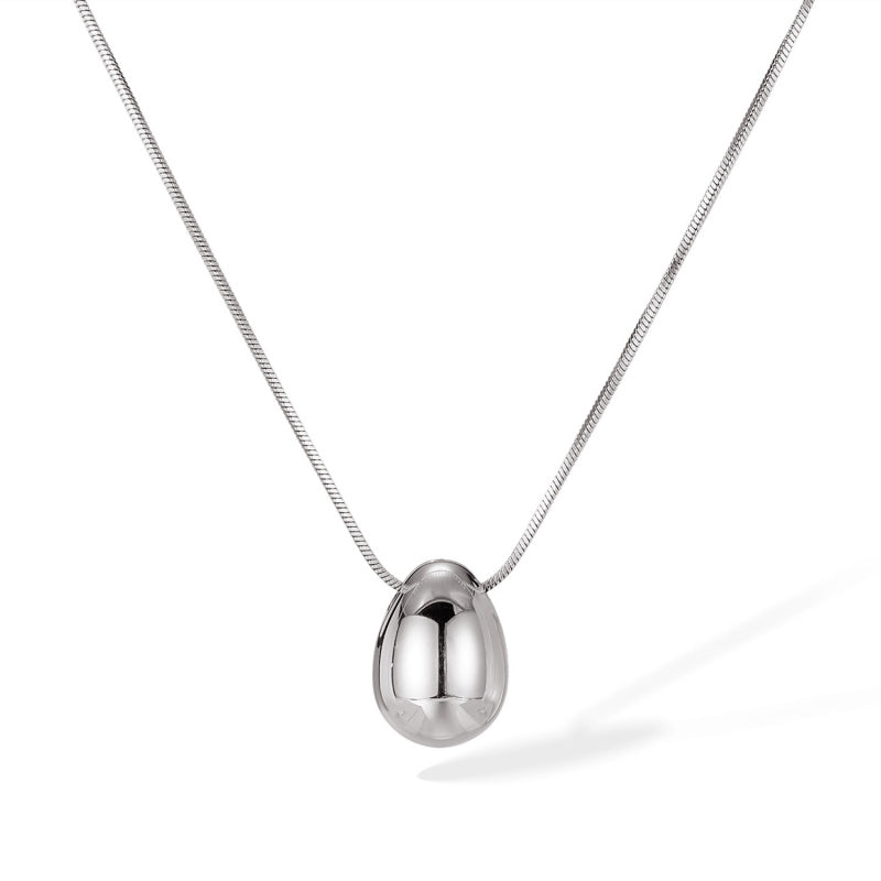 Teardrop Pendant Titanium Steel Necklace for Women - Minimalist Dainty Stainless Steel Jewelry | Trendy Versatile Layering Chain
