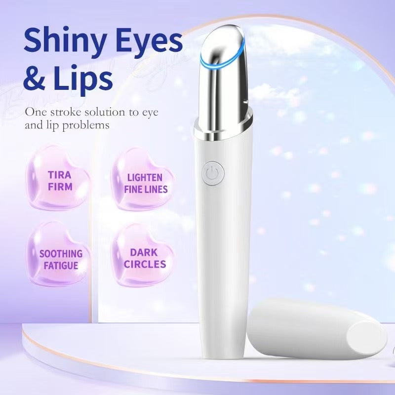 Beauty Device New Electric Eye Massager for Reducing Eye Wrinkles and Bags, Blue and Red Light Therapy Eye Cream Applicator, Lip Massager Eye Massager