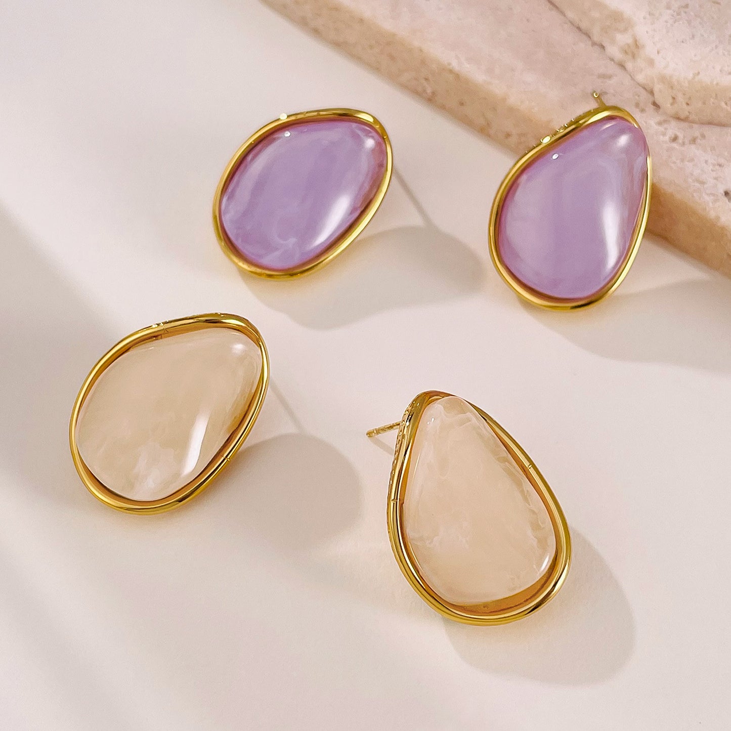 Trendy Titanium Steel Earrings - Summer Vacation Hoops