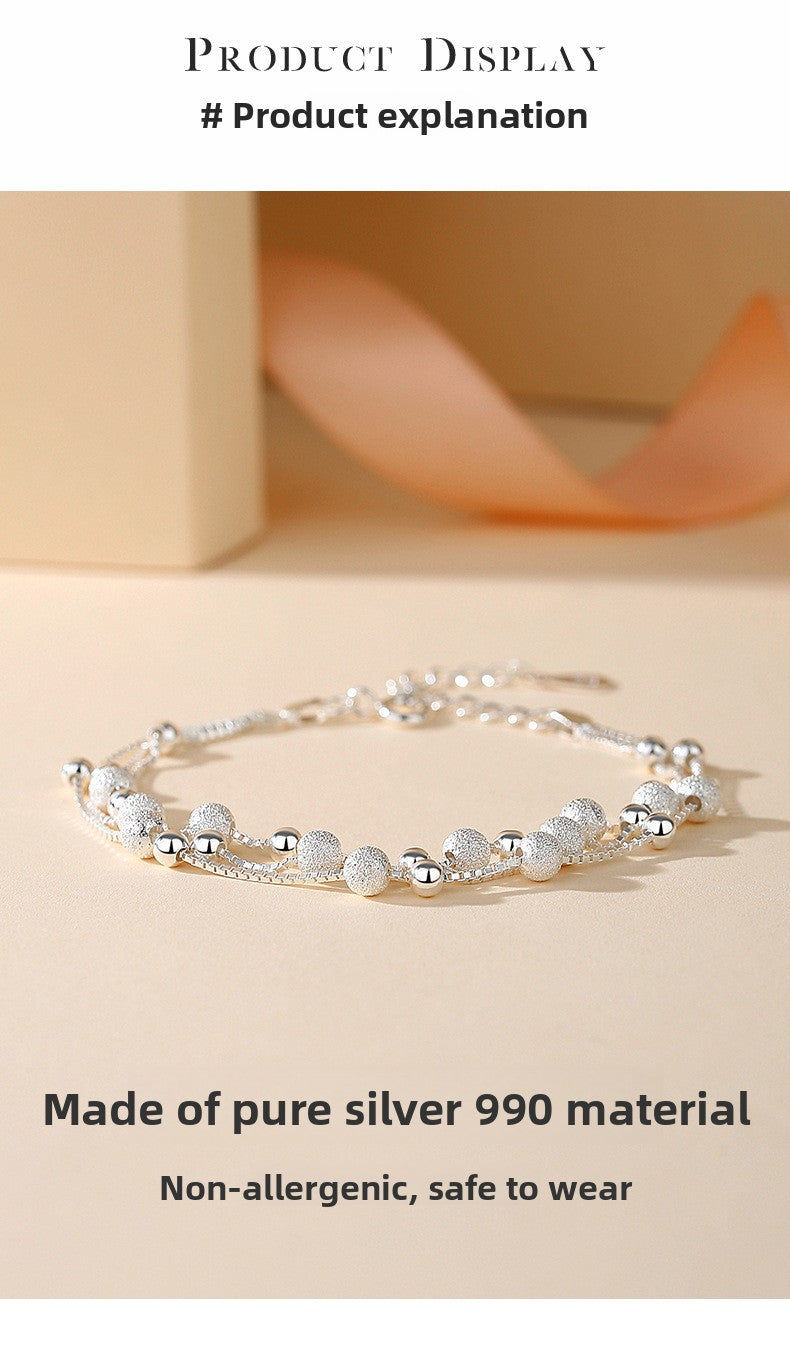 990 Pure Silver Tri-Braid Chain Bracelet | Minimalist Modern Jewelry | Zen-Inspired Dainty Gift for Women