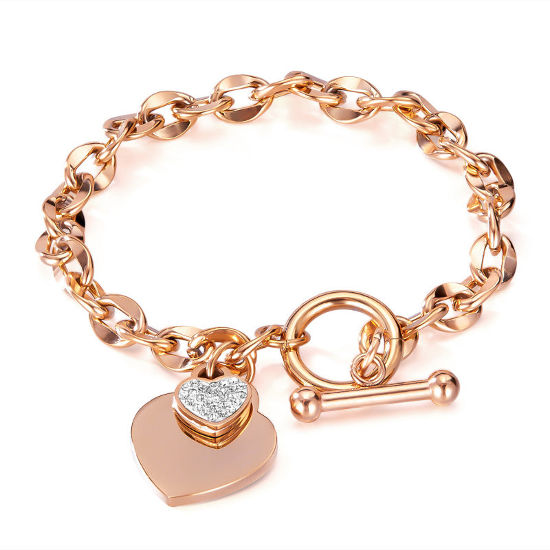 Minimalist Heart Bracelet for Women - Titanium Steel European Jewelry | Elegant Everyday Chain