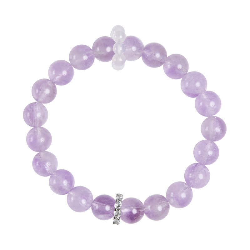 Amethyst & White Chalcedony Bracelet for Women | 925 Silver Dainty Jewelry | Unique Minimalist Gift for Valentine's Day