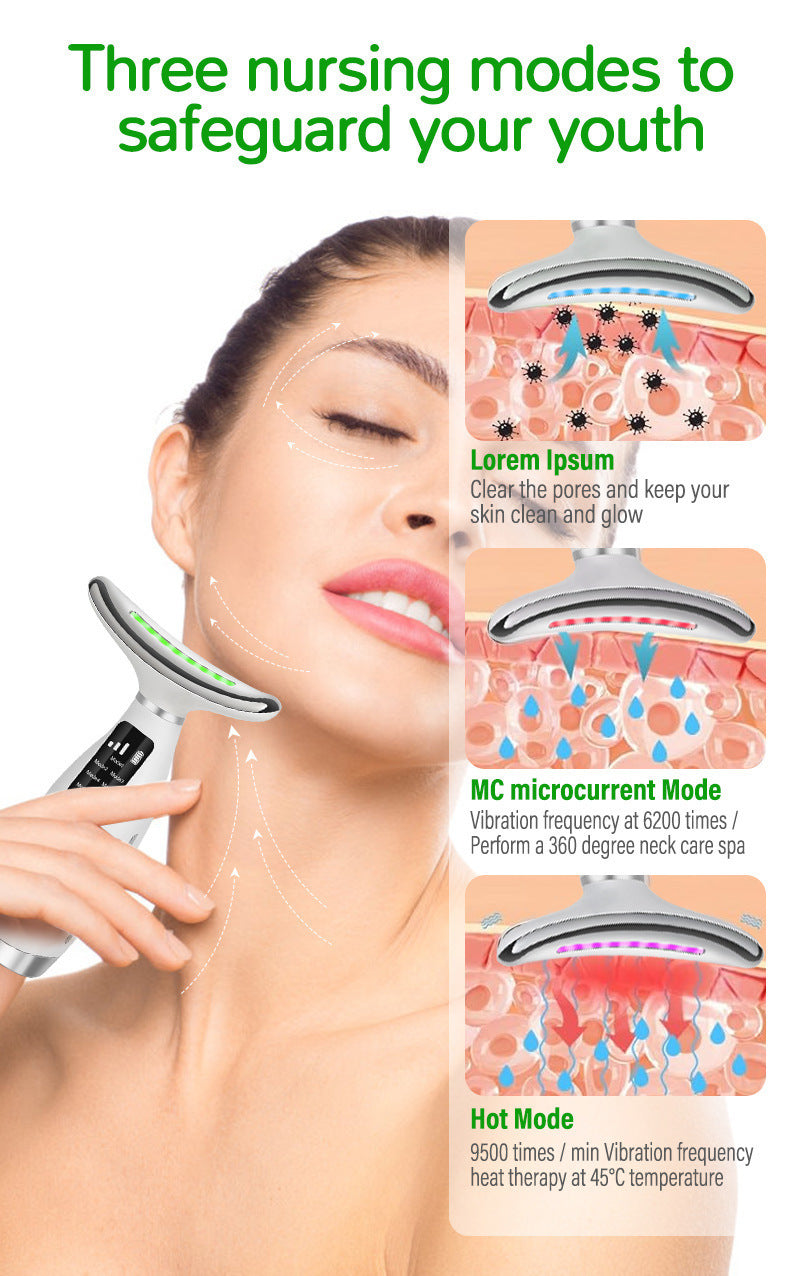 Neck Beauty Device 7 Colors Light Beauty Device Lifting Firming Face Neck Multi-Functional Massager Reducing Neck Wrinkles