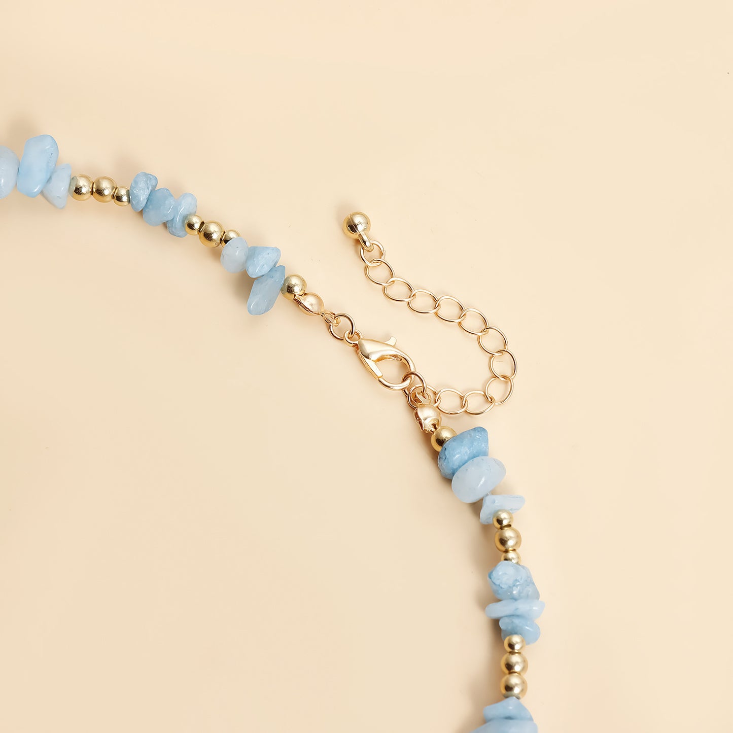 Natural Stone Pendant Necklace - INS Light Luxury Water Drop Fringe Choker | Dainty Layered Chain for Women