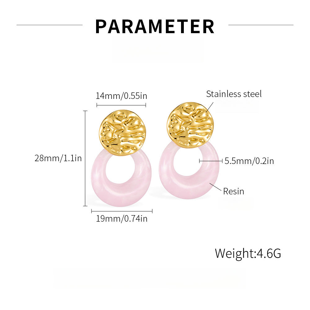 Trendy Titanium Steel Earrings - Summer Vacation Hoops