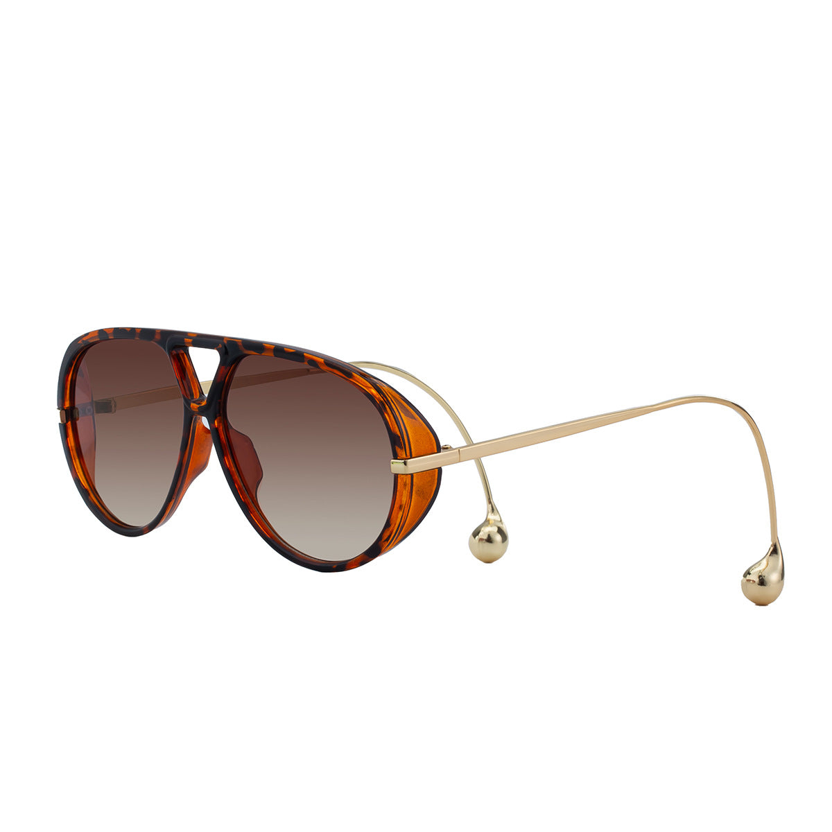 2025 New Sunglasses for Women Double Bridge Personality Frog Glasses, Sun Protection Aviator Sunglasses