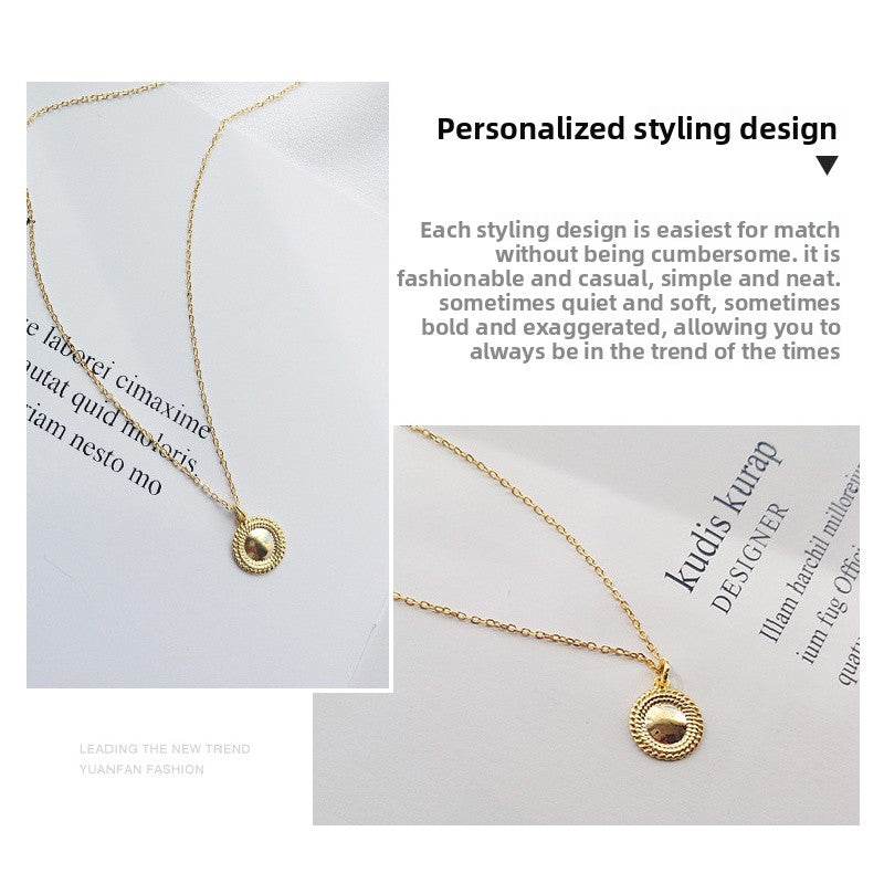 S925 Sterling Silver Pendant Necklace Layered Star Moon Glossy Clavicle Necklace