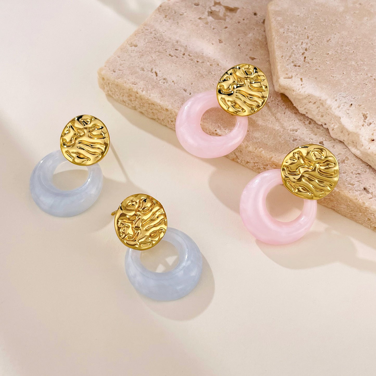 Trendy Titanium Steel Earrings - Summer Vacation Hoops
