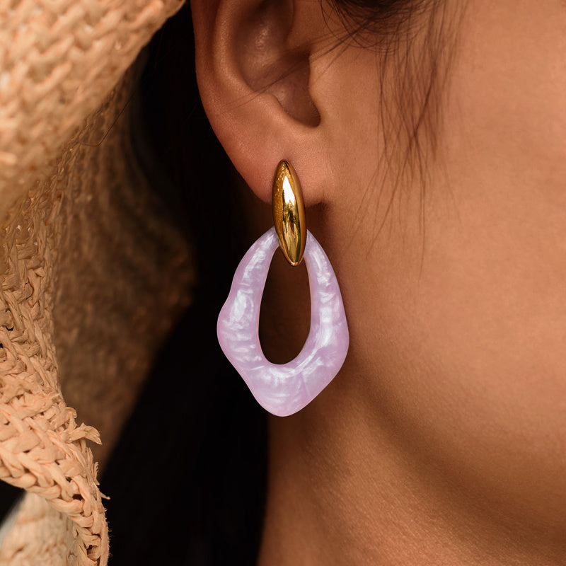 Trendy Titanium Steel Earrings - Summer Vacation Hoops