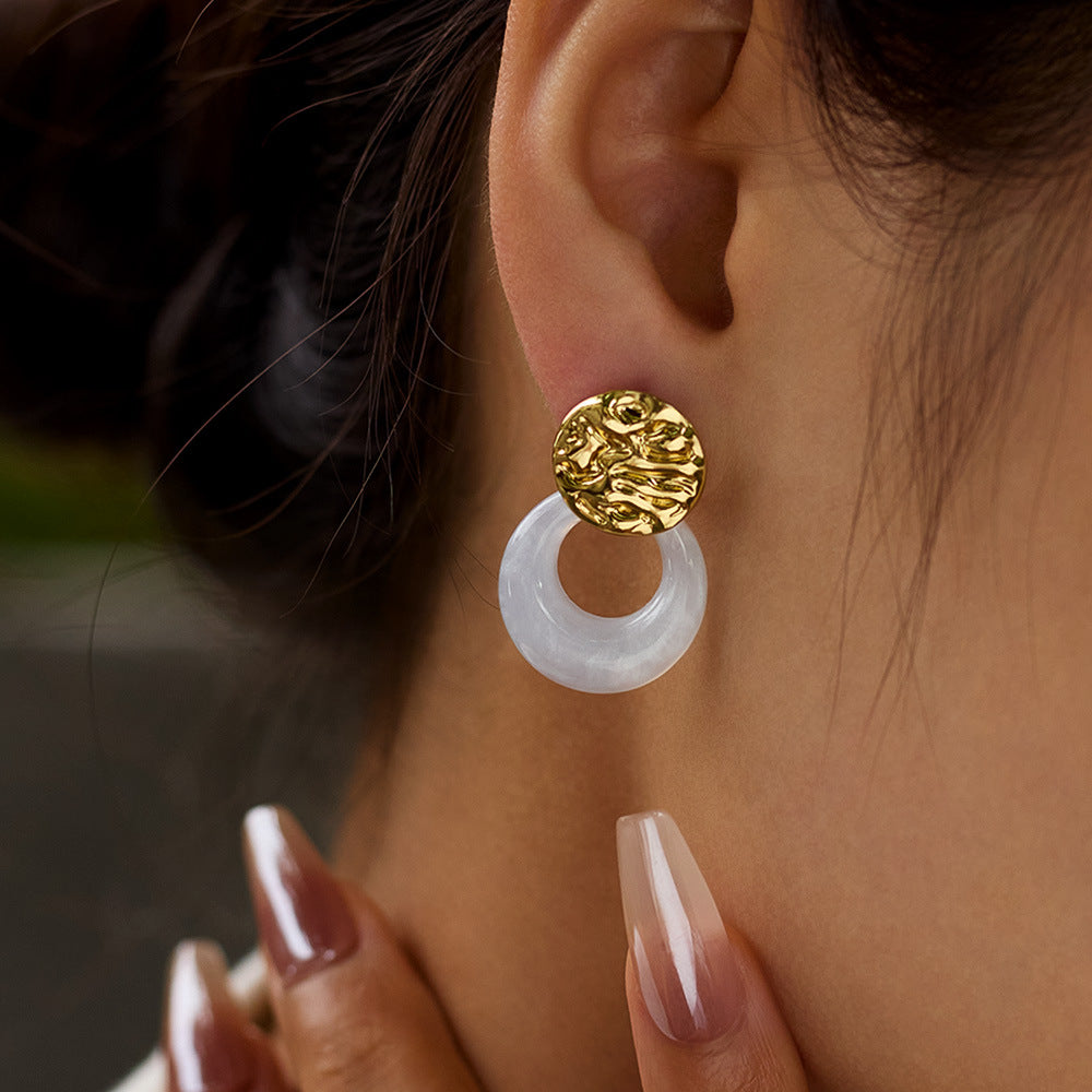 Trendy Titanium Steel Earrings - Summer Vacation Hoops